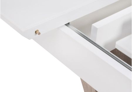 Стол Петир дуб с пилением, белая шагрень