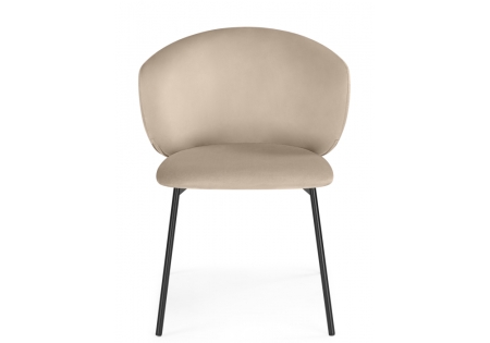 Стул на металлокаркасе Рикко темно-бежевый (H-07), черный