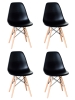 Набор 4 шт Стул обеденный DSW, ножки светлый бук черный (B-03)