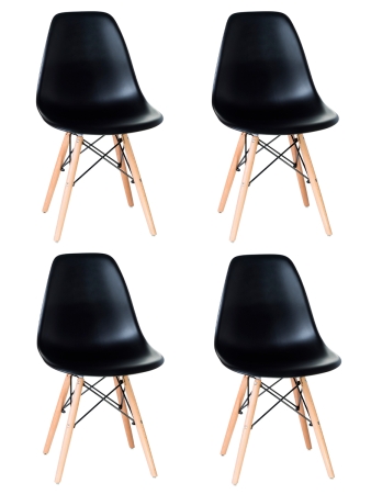 Набор 4 шт Стул обеденный DSW, ножки светлый бук черный (B-03)