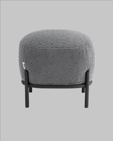 Пуф Стоун букле Fluffy темно-серый