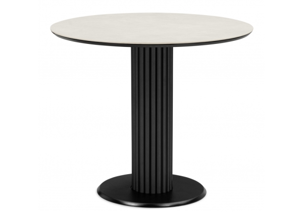 Керамический стол Кэмерон 90 carmen light grey, черный