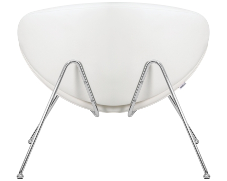 Кресло дизайнерское EMILY белый винил, хромированная сталь