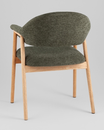 Стул обеденный Tavu с деревянными ножками зеленый