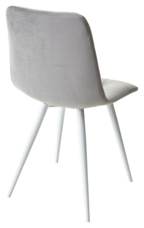 Стул CHILLI-Q светло-серый #26 велюр, белый каркас