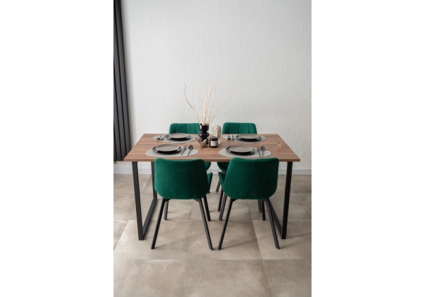 Стол деревянный Лиман 140 х 80 дуб крафт табачный, черный матовый Стол деревянный Лиман 140 х 80 дуб крафт табачный, черный матовый