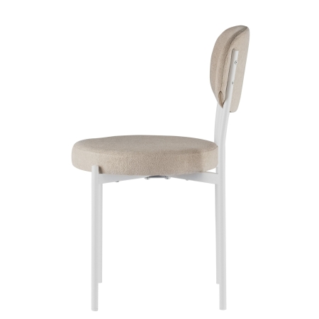 Стул Maso букле бежевый MOSS 130 белые ножки