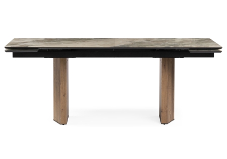 Стеклянный стол Монерон 200(260)х100х77 каталония, орех кантри