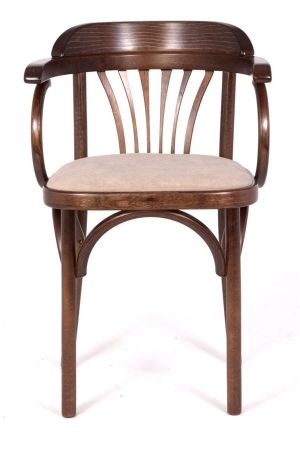 Деревянный стул Венский темный тон с мягким сиденьем из ткани RS 16 Деревянный стул Венский темный тон с мягким сиденьем из ткани RS 16