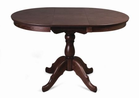 Стол круглый раздвижной из массива дерева темный тон