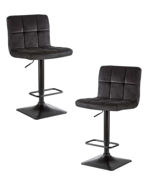 Набор 2 шт Стул барный DOMINIC, черный велюр (MJ9-101)