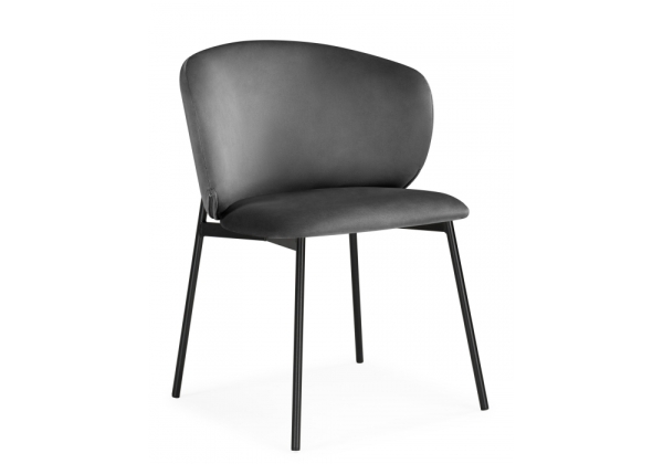 Стул на металлокаркасе Рикко темно-серый (H-15), черный