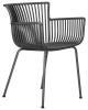 Стул ROSS темно-серый, пластик и металл, твердое сиденье, с подлокотниками