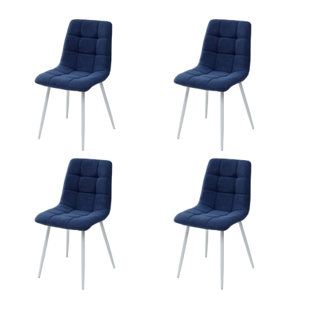 Стул CHILLI UF860-14B полночный синий ткань, белый каркас