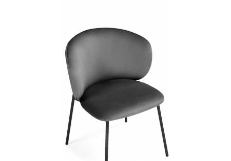 Стул на металлокаркасе Рикко темно-серый (H-15), черный