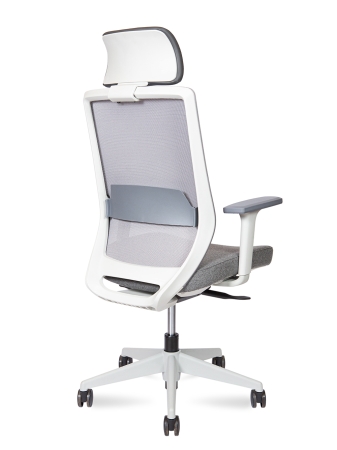 Кресло офисное Mono серый, ткань и пластик, мягкое сиденье, с подлокотниками