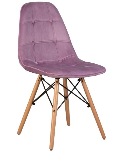 Стул обеденный BENNET ножки светлый бук, пудрово-сиреневый велюр HLR-27