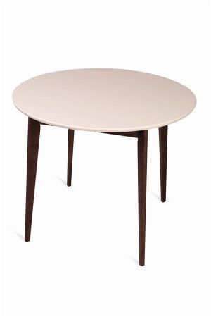 Стол Рэй-d900 круглый темный тон, слоновая кость 9001