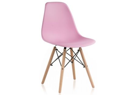 Стул деревянный Eames PC-015 light pink