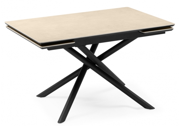 Керамический стол Мэриан 120(180)х80 okara light yellow, черный