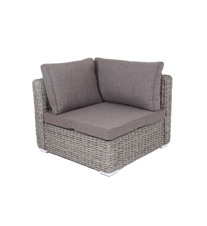 Модуль диванный "Лунго" угловой с подушками (гиацинт), цвет серый