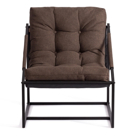 Кресло Charli коричневый, ткань и металл, мягкое сиденье, с подлокотниками