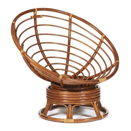 Кресло-качалка "PAPASAN" w 23 и 01 B с подушкой, орех, ткань коричневый, 3М7-147