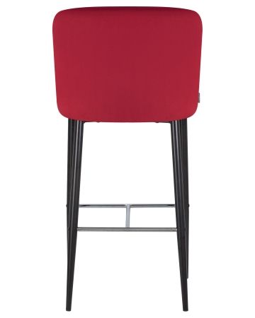 Стул барный CHRISTIAN'75 черные ножки, бордовый велюр V108-85