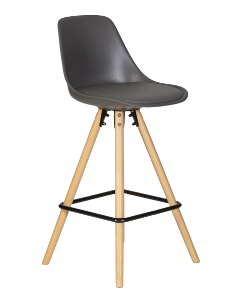 Набор 2 шт Стул полубарный RONNI, ножки светлый бук, темно-серый (GR-04)