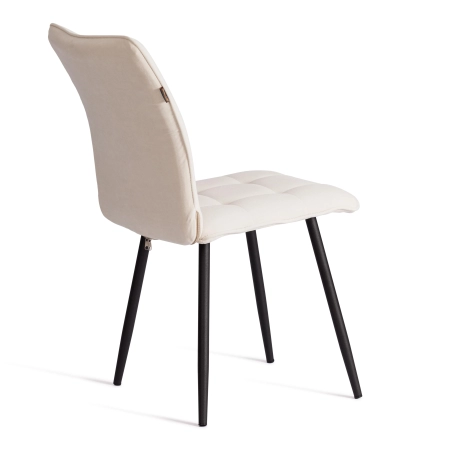 Стул обеденный Bari белый и серый, ткань и металл, мягкое сиденье, без подлокотников Стул обеденный Bari белый и серый, ткань и металл, мягкое сиденье, без подлокотников