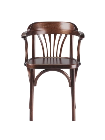 Деревянный стул Венский темный тон с твердым сиденьем с дугами назад