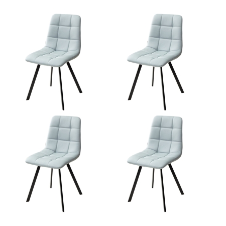 Стул CHILLI SQUARE HK017-35 серо-голубой, PU, черный каркас