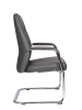 Кресло офисное Nancy CF серый, экокожа и металл, мягкое сиденье, с подлокотниками