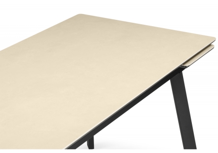 Керамический стол Норман 140(200)х80 okara light yellow, черный