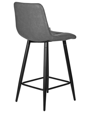 Стул полубарный OLIVIA черные матовые ножки, серая антрацитовая винтажная экокожа RU-08