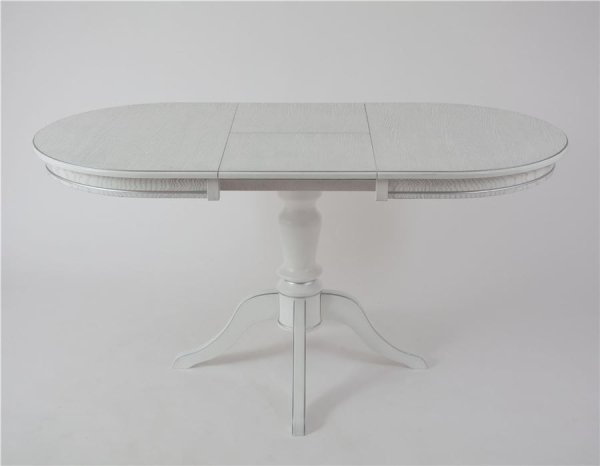 Стол "Капелла-2" белый, патина серебро, шпон дуб тип 2