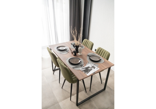 Стол деревянный Лиман 140 х 80 дуб крафт табачный, черный матовый Стол деревянный Лиман 140 х 80 дуб крафт табачный, черный матовый