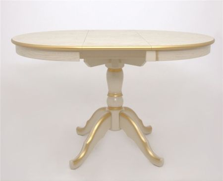 Стол Круглый патина золото, слоновая кость