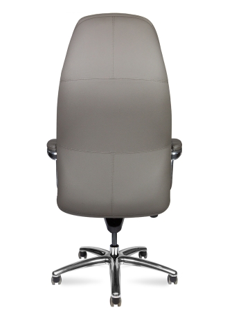 Кресло руководителя Porsche темно-серая натуральная кожа с алюминиевой крестовиной
