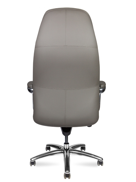 Кресло руководителя Porsche темно-серая натуральная кожа с алюминиевой крестовиной