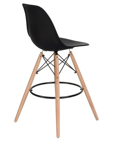 Стул барный DSW BAR ножки светлый бук сиденья черный B-03