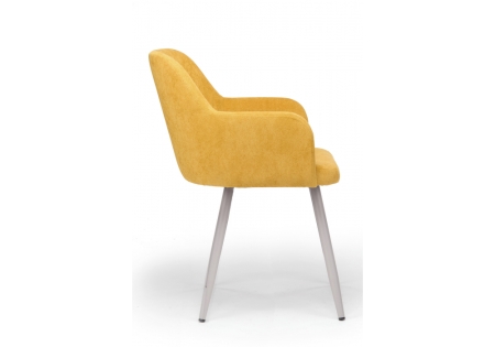 Стул на металлокаркасе Инфини 360 горчичный (ocean 016), серый