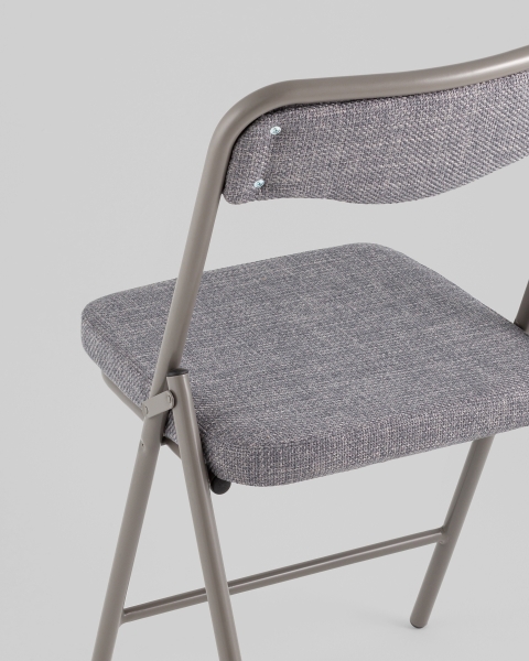Стул складной Джонни рогожка серо-голубой каркас серый