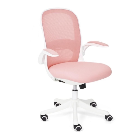 Кресло Happy white, ткань, розовый