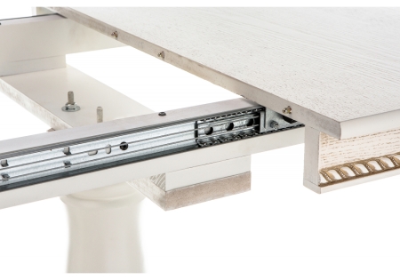 Стол деревянный Кантри 120 молочный, золотая патина