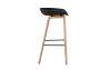 Стул барный BY003 черный бук, матовый черный металл фото в интернет-магазине Stoolmarket