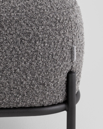 Пуф Стоун ткань букле темно-серый