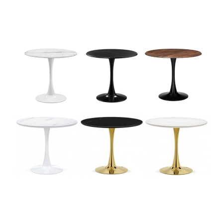 Керамический стол Тулип 90х74 белый мрамор, белый