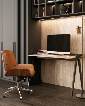 Стол письменный Pyramid 118*53 светлое дерево/черный