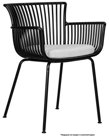 Стул ROSS черный, пластик и металл, твердое сиденье, с подлокотниками